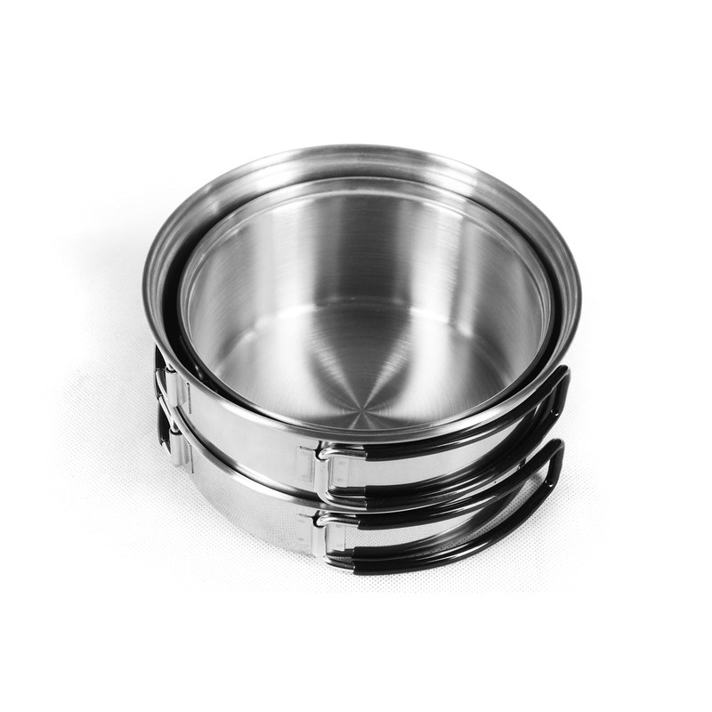 Campfrei 2 Person Stainless Steel Cooking Pot Set Cookware Camping
