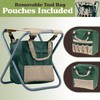 Pure Garden Folding Garden Stool with Tool Bag Plus 5