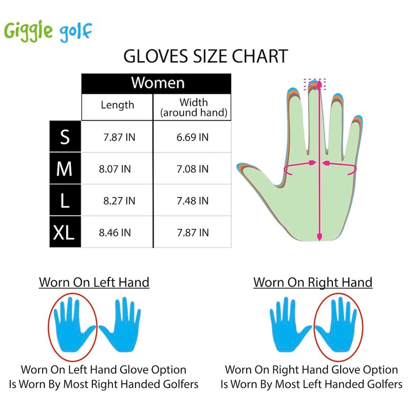 Giggle Golf - Women's Golf Diva Golf Glove (Medium, Worn