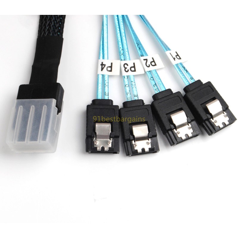 Unbranded 2x Mini SAS 10Gbps SFF-8087 36Pin to 4 SATA