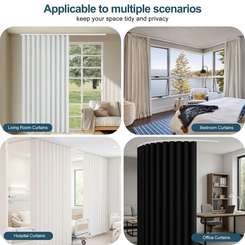 MaKefeile Ceiling Curtains Track System, Flexible & Bendable Curtain Tracks