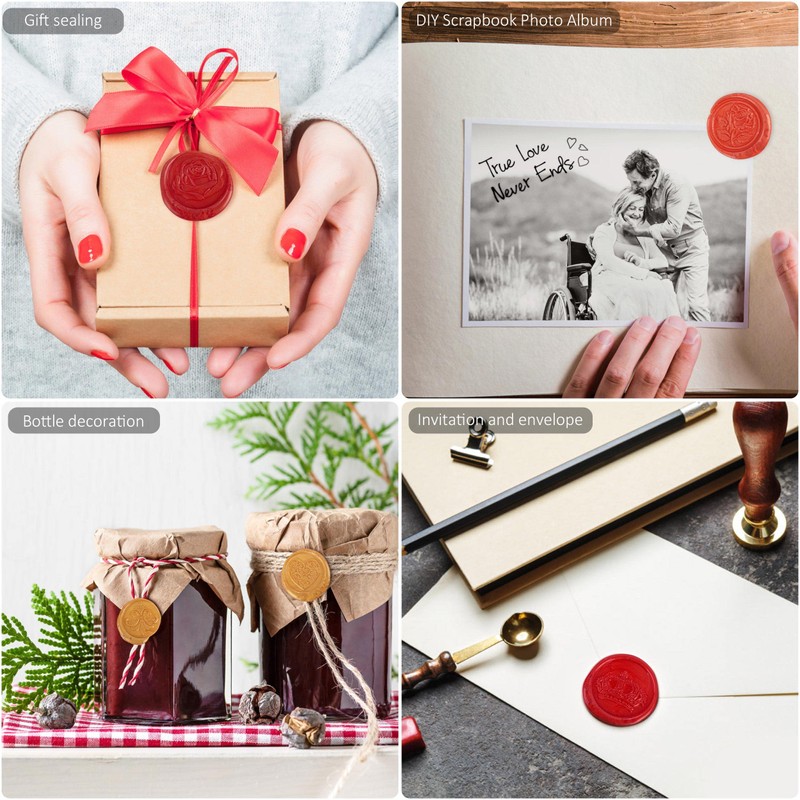 Sealing Wax Beads Set, Seal Stamp 24 Colours Octagonal with