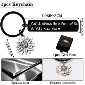 Retirement Gift for Woman Going Away - Black Coworker Leaving Keychain You'll Always Be A Part of Us, We Will Miss You Gifts for Colleague Friends