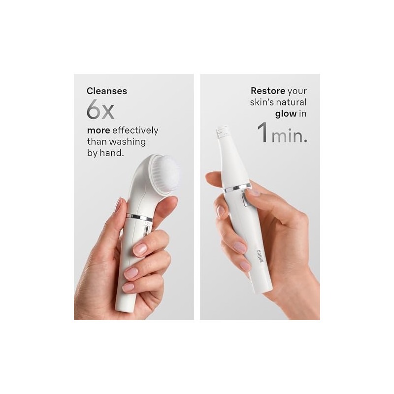 Braun FaceSpa, Facial Epilator Cleansing & Skin Vitalizing System, +