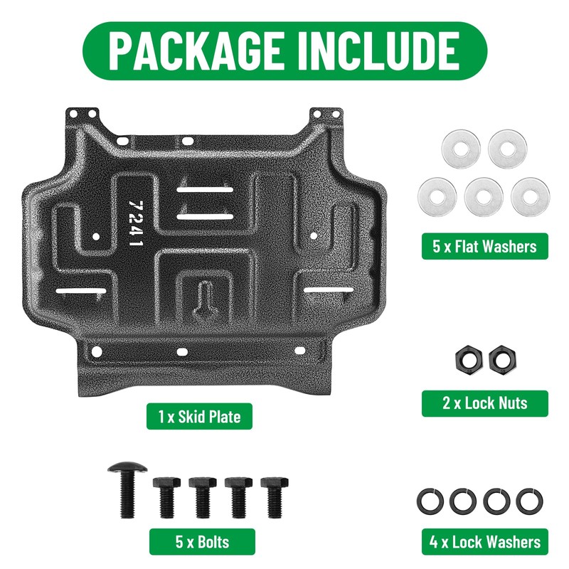 Racewill Front Engine Skid Plate, Engine Splash Shield Protection Guard