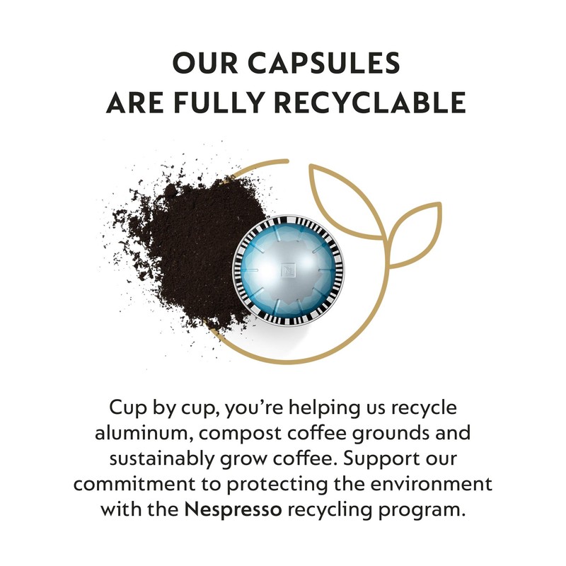 Nespresso Capsules Vertuo, Ice Leggero, 50-Count Double Espresso Coffee Pods,