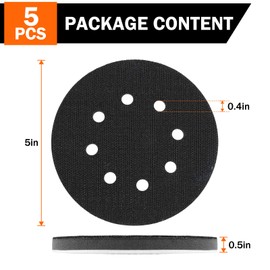 5 Pack 5 Inch 8 Holes Interface pad,Orbital Sander Foam Pad,5" Foam Sanding Pads,Hook and Loop Soft Density Sponge Cushion Buffer Backing Pad for Orbital Sander