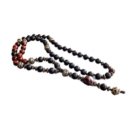 Men Necklace - Men Long necklace with Onyx and Red Tiger eye gemstones - Men Neckless - Gift for men - Mala necklace - Men jewelry