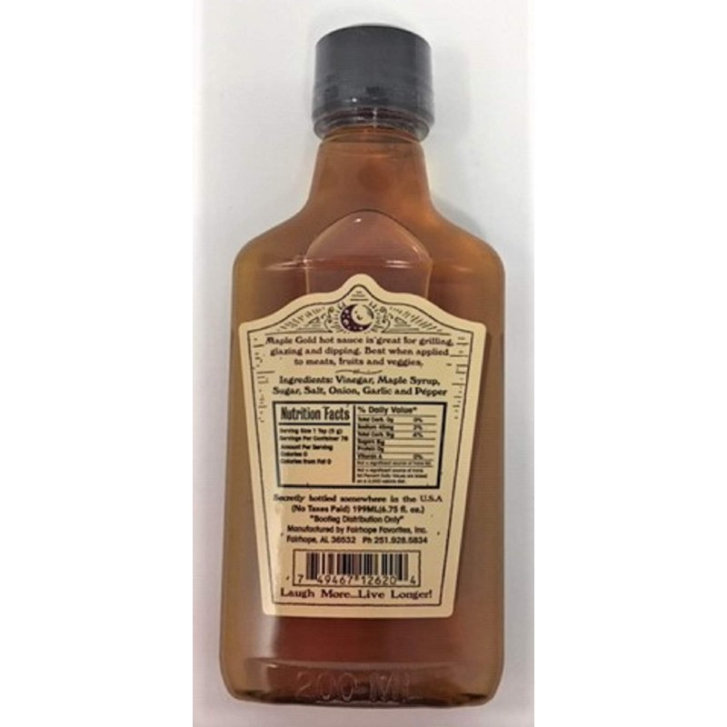 Fairhope Favorites Moonshine Hot Sauce - Maple Gold - 6.75
