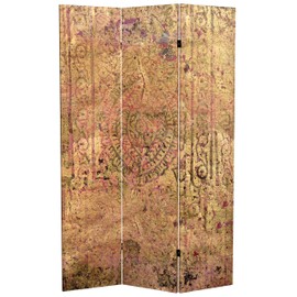 Red Lantern 6 ft. Tall Double Sided Sunlit Memories Canvas Room Divider, Golden Hour
