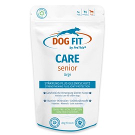 DOG FIT by PreThis® Care Senior I Nährstoffe für ältere Hunde Plus Gelenk- & Wirbelschutz I Futterergänzung frei von Zusätzen I Large