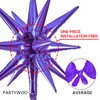 PartyWoo Purple Star Balloons - 6 One-Piece 14-Pointed Starburst, 22