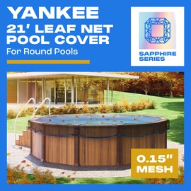 Yankee Pool Leaf Net Cover for 21 Ft. Above-Ground Round Pool - Heavy-Duty 0.15”, Net to Protect from Leaves, Debris | Leaf Catcher to Prevent Clogging