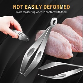 1 Pcs Fish Bone Tweezers,Stainless Steel Fish Tweezers,Kitchen Fish Bone Tweezers,Fish Bone Removal Tool,Professional Multipurpose Kitchen Tool for Removing Fish Bones,Scales and Animal Hair(Flat).