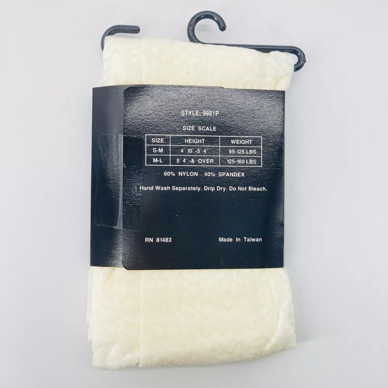 Fashion Hot Steps Leopard Cheetah Animal Print Tights Cream M/L