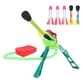 Kids Rocket Launcher Safe Luminous Effect Step On Launcher Toy for Outdoor Sports Leisure Green