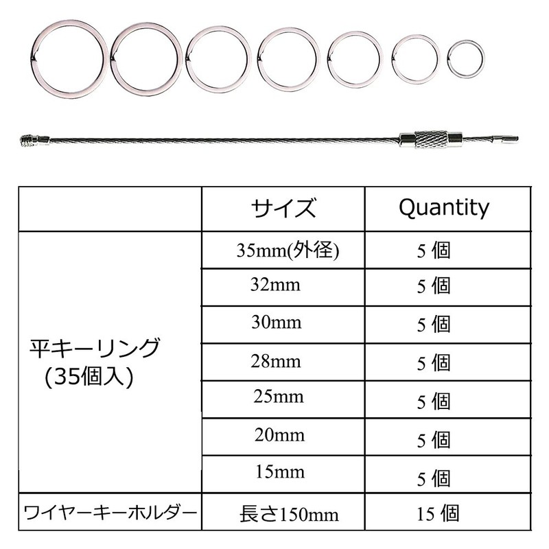 Lontenrea Flat Keyring Outer Diameter 0.6 inch (15 mm), 0.8