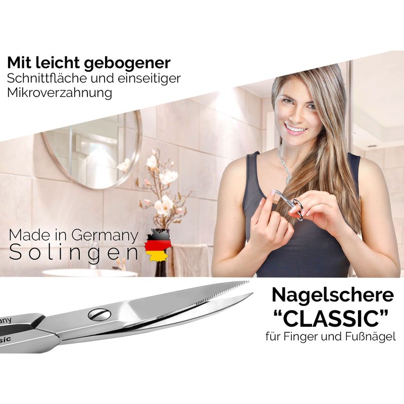 Nagelschere aus Solingen Classic Modell mit einseitiger Mikroverzahnung FuÃnagelschere Made