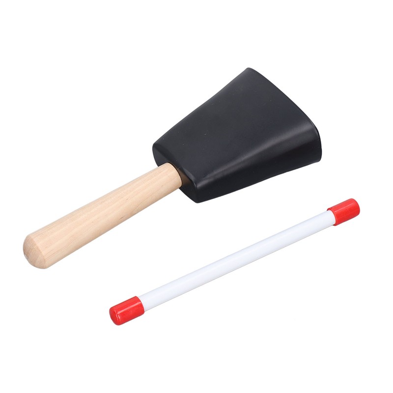 Wooden Handle Steel Cowbell Noise Maker Early Education Percussion Musical