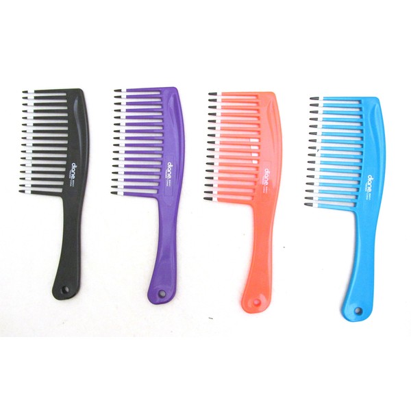 Mebco High Volume Comb HV1 - Purple 4 pieces, Comb through your hair, Smooths your hair, Hair detangler, For thick, coarse and thin hair, For all hair typers, Hair care, Shower