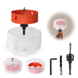 VUAOHIY 4 1/8 Inch Hole Saw for Recessed Lights Can Lights, Hole Cutter with Dust Bowl, Hole Saw Dust Catcher with Bi-Metal Wood Drywall Hole