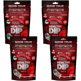 Teaza Energy Pouches, Tobacco Free Nicotine Free Dip Alternative Snuff & Energy Dip Chewing Tobacco Alternative Healthy Dipping Premium Flavored Cherry Chill (4 Pack)