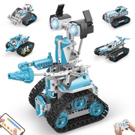 Ansnibe 5-in-1 STEM Robot Building Kit for Kids Ages 6+, Remote & App Controlled, Rechargeable Engineering Learning DIY Coding Toy, Educational Building Blocks Gift for Girls & Boys (720 PCS)