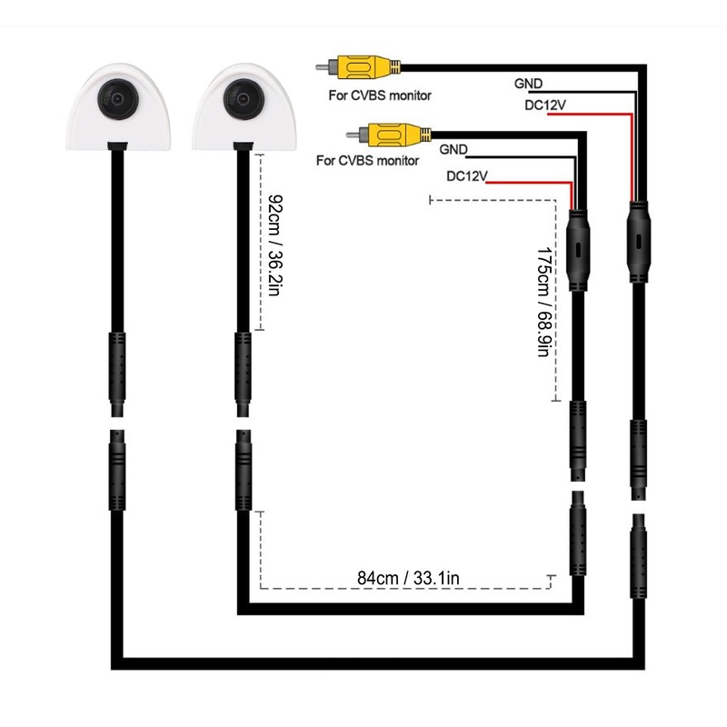 lvifloae Backup Camera Car Side Door View Blind Reverse Camera