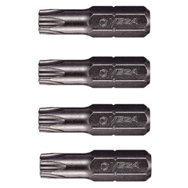 VEGA T45 TORX Security Bits. Professional Grade ¼ Inch Hex Shank TORX T-45 S2 Steel 1" Security Bits. 125TT45A-4 (Pack of 4)