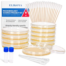 Bacteria Science Kit Petri Dishes with Agar and Swabs | Top Science Fair Project Bacteria Growing Kit | Prepoured LB-Agar Plates and Cotton Swabs | STEM for Kids Aged 6 7 8 9 10 Girls Boys Gifts