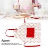 HERCHR Kids Girls Apron with Pocket, Red Strawberry Children Chef