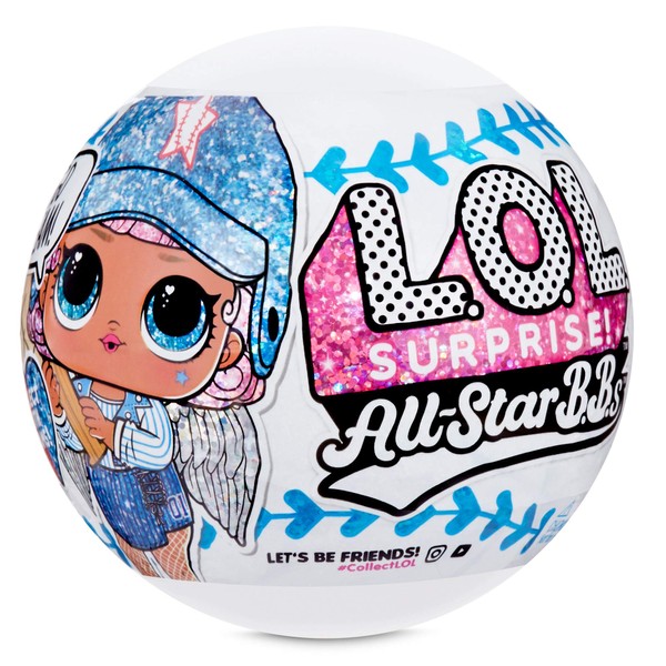 L.O.L. Surprise! All-Star B.B.s Sports Series 1 Baseball Sparkly Dolls with 8 Surprises