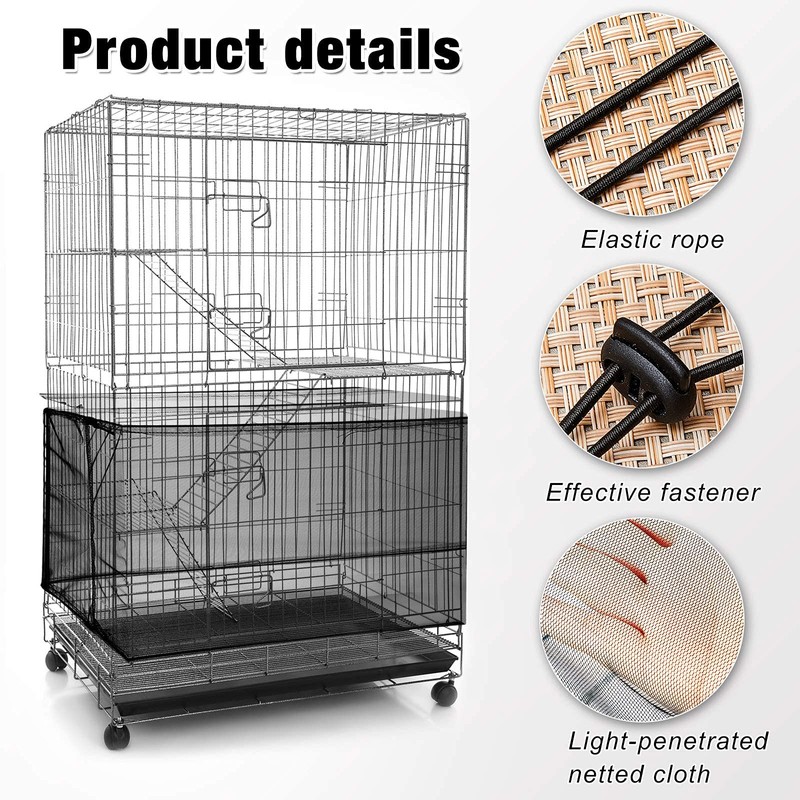 Shappy Extra Large Adjustable Bird Cage Cover Seeds Feather Catcher