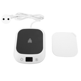 Coffee Warmer for Desk PC Smart Touch Temperature Control Electric Cup Heating Mat with Silicone Pad for Milk Tea Beverage Home and Office Use White EU Plug 220V