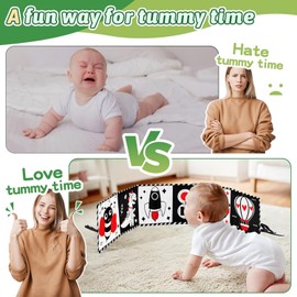 Black and White High Contrast Baby Toys 0-6 6-12 Months Soft Book for Newborn Brain Development Tummy Time Toys Infant Sensory Crinkle Toys 0-3 3-6 Month Montessori Learning Activities for Babies