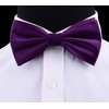 Gusleson Mens Solid Purple Bow Tie Pre-tied Wedding Bowtie and