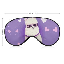 Love Alpaca Purple Sleep Mask Soft Comfortable Eye Mask with Adjustable Strap Eye Cover Eye Shade for Men Women Work Travel