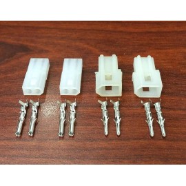 Molex 2 Pairs of 2 Circuit Molex 0.093" Male and Female Connectors w/Pins