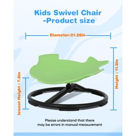FAHKNS Spin Chair for Kids, Sensory Swivel Chair, Swivel Chair for Autism Kids Training Concentration, Outdoor and Indoor Non Slip Metal Base Sensory Chair Relieving Toddlers Sickness Symptoms