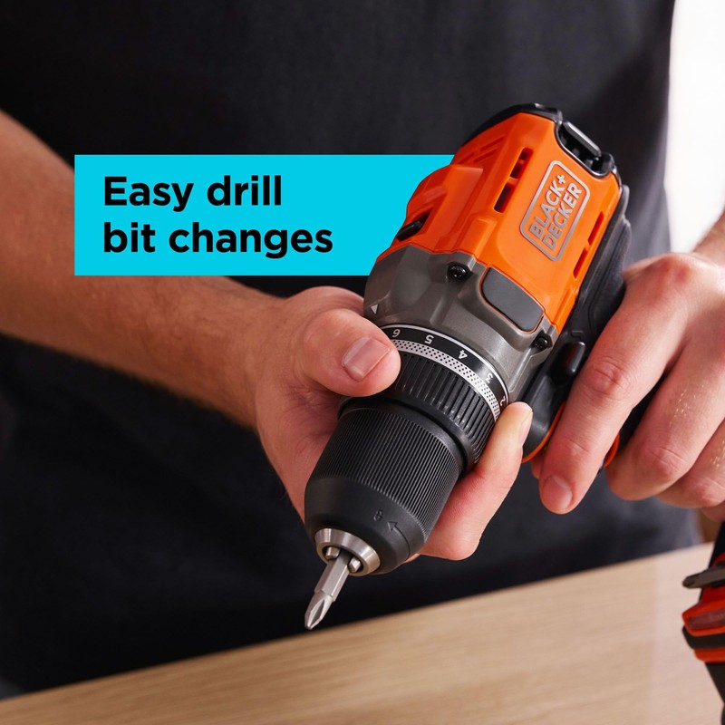BLACK+DECKER Cordless Drill Driver, Power Drill with Battery and Charger