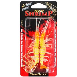 SEABUZZ Rubber Bait Crazy Shrimp 2 Pieces 7.6 cm - Predator Fish Bait Set - Sea Bass & Lefer Artificial Bait - Bass Trout and Zander Fishing Lures - Fishing Lures - TPE Fishing Lure - Swimbait - Sea
