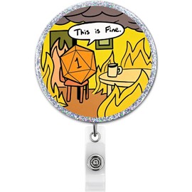 Funny DND Gifts - Carrete de insignia, mazmorras y dragones, retráctil con clip de cocodrilo, regalos para jugadores de rol, enfermera, médico, compañero de trabajo, personal de oficina