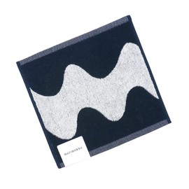 Marimekko LOKKI 70947-150 Mini Towel, 11.8 x 11.8 inches (30 x 30 cm), Off-White/Dark Blue