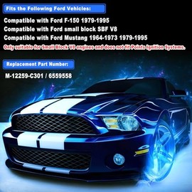 Juego de cables de bujía de 10,5 mm compatibles con Ford SB SBF 289 302 F150 Mustang 5.0L 5.8L, Racing Blue Wires DT-12259C301