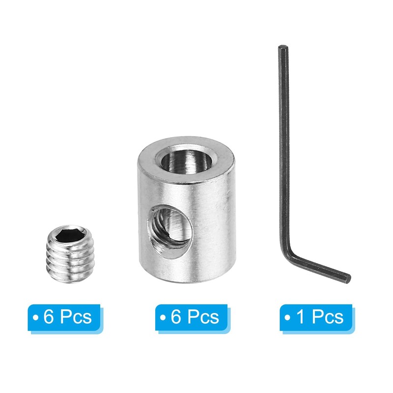 TOP-VIGOR 6Pcs 5mm Hole Wire Rope Clips Set, 304 Stainless