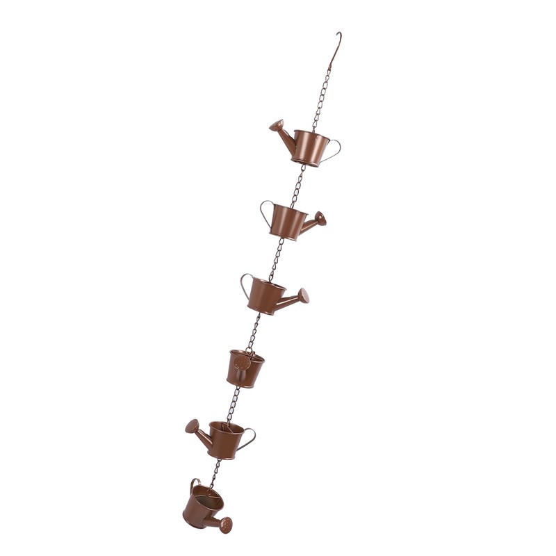 Rain Chain Watering Can Bucket Shaped Decorative 6 Cups Rainwater