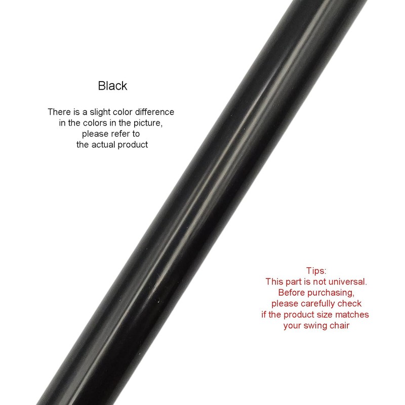 35.4inch/90cm Garden Swing Replacement Rods, Black Metal Round Rods for