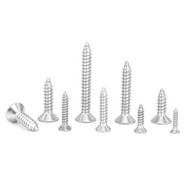 60 Pcs M4 x 50mm 304 Stainless Steel Self-Tapping Screws, Phillips Flat Head Corrosion Resistant Multi-Purpose Screws for Wood, Drywall, Furniture & DIY Projects