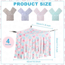 Huwena 4 PCS Hideout for Guinea Pig Small Animals Corner Triangular Fleece Hideaway Toys Cage Accessories Hammock Hamster Ferret Playing Sleeping Bed for Hedgehog Bunny Chinchillas(Heart Style)