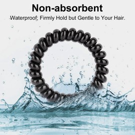 JessLab Spiral Hair Bobbles, Pack of 10 Traceless Telephone Cable Hair Bobbles for Ponytail, Plastic Coil Hair Bands for Women and Girls, Assorted Colours (#29)